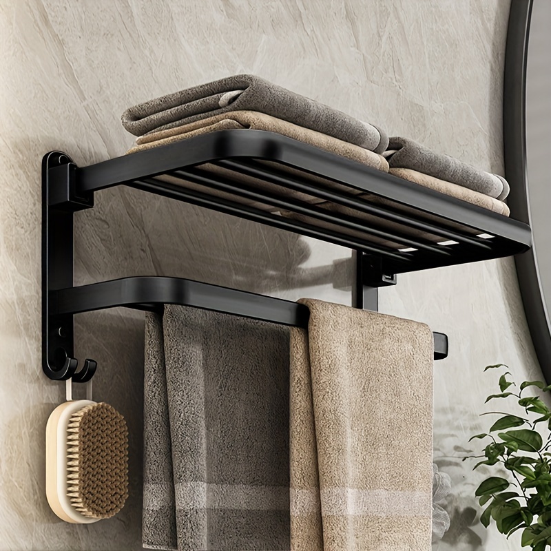  Toalleros para baño, toallero montado en la pared, de acero  inoxidable, sin perforaciones, barra de toallas autoadhesiva : Hogar y  Cocina