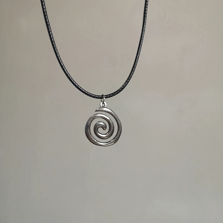 Vintage Gothic Punk Spiral Sun Pendant Necklace