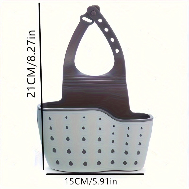 1pc modern plastic hanging sink caddy organizer for kitchen adjustable   sink storage basket for sponge soap scrubber space saving drain rack sink accessories details 3