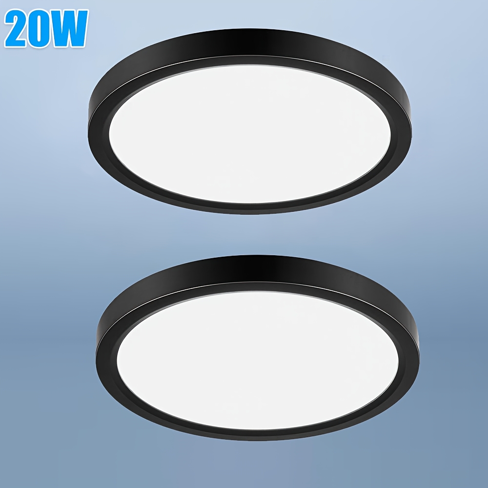 2pcs 20w Ultra-thin Round Panel Led Ceiling Light, Low Profile, Compatible, Cool White/warm White/neutral White Indoor Lighting, Suitable For Kitchen, Bathroom, Balcony, And Home Decoration