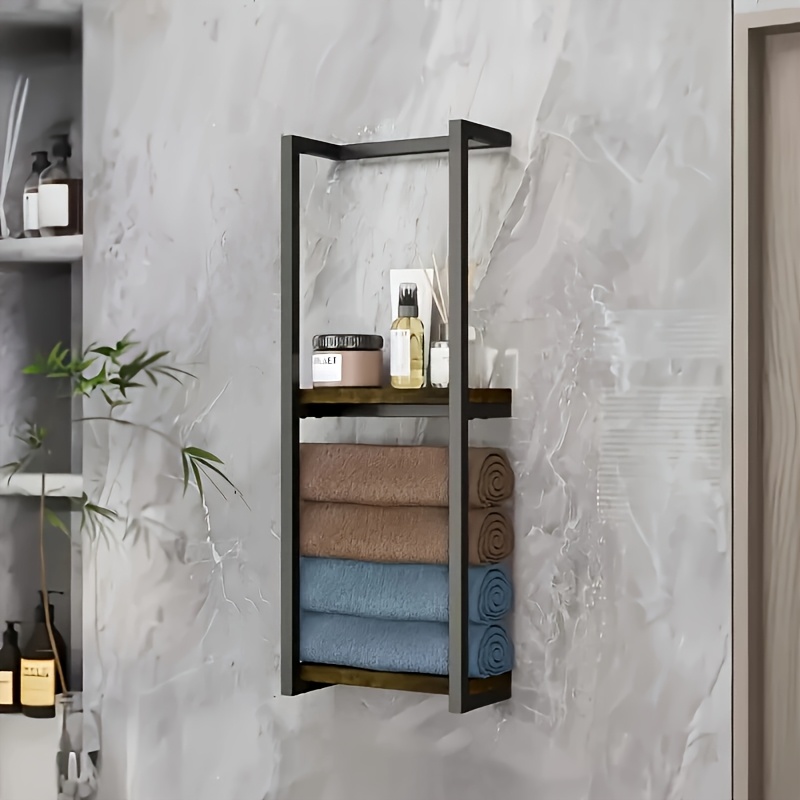 E-shop Wandmontiertes Aufbewahrungsregal, für Badezimmer, Wohnzimmer, Hotels Gasthöfe; ideal für Handtücher andere Gegenstände