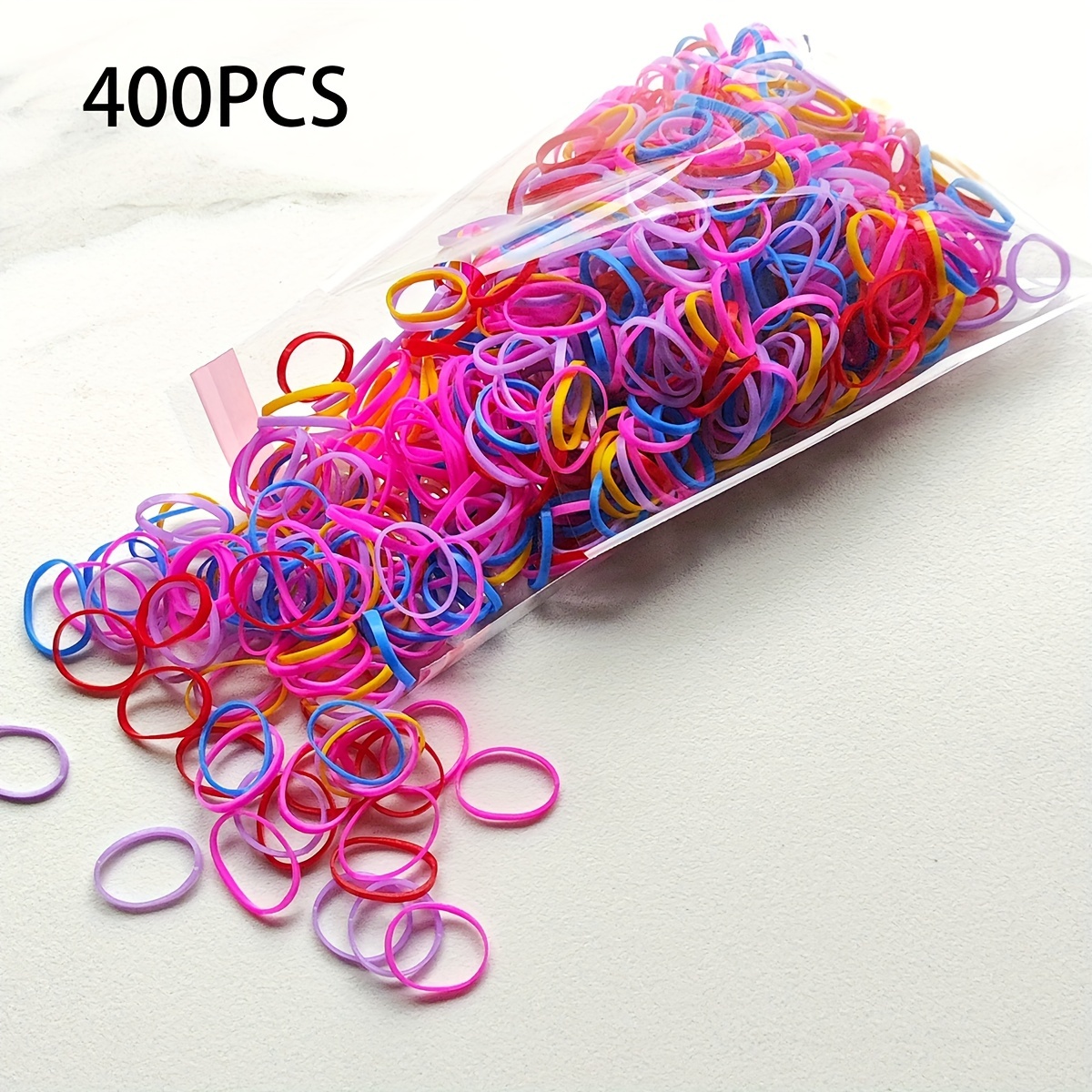 400/700/1300pcs Youngsters's High Elastic Rubber Band Hair Rope Multi-Color Cute Braids Hair Style Universal Headband Rubber Disposable Rubber Band