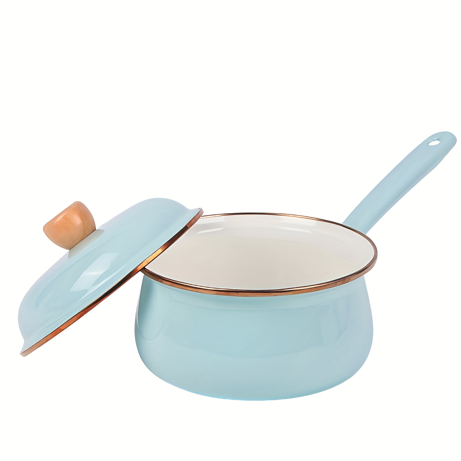 versatile enamel pot with single handle lid non stick dishwasher safe   and serving   home kitchens restaurants glazed milk pot   colors details 21