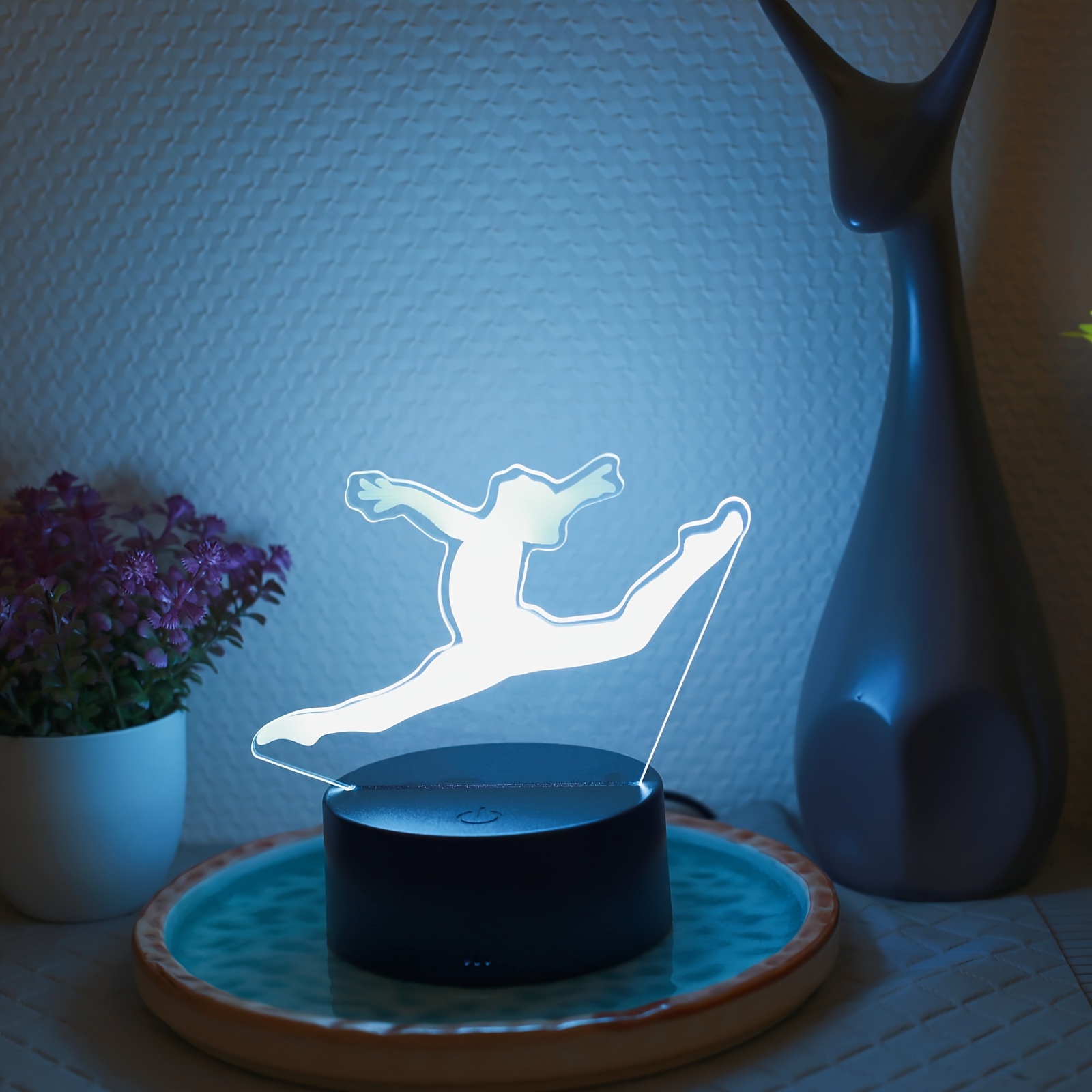 

Touch-controlled 7- Gymnastics Girl 3d - Usb , Led Desk Lamp For Bedroom &