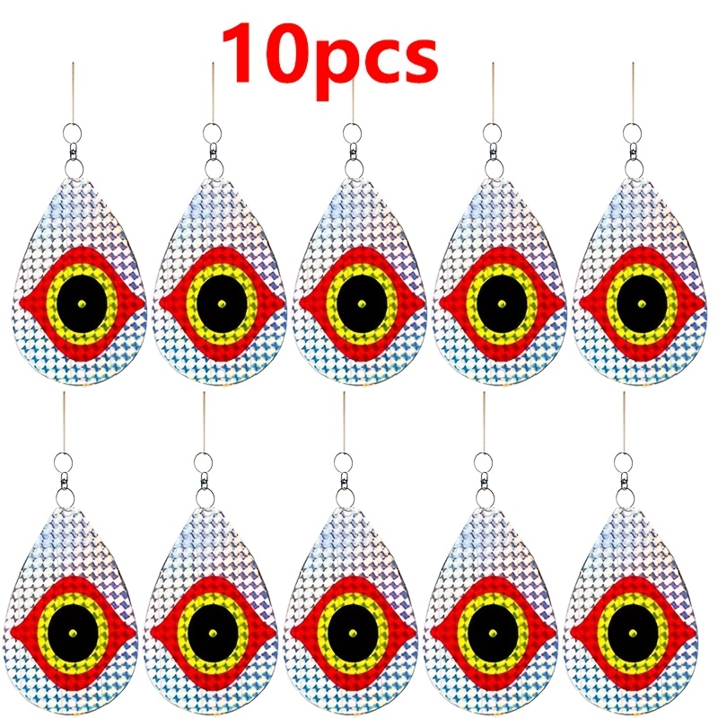 5pcs/10pcs Eye Decoy Scary Eyes Strong Visual Bird Scare Mirror Reflective Pinwheels Bird Scarers Sparkly Wind Spinner Hanging Outdoors For Anti-bird Places