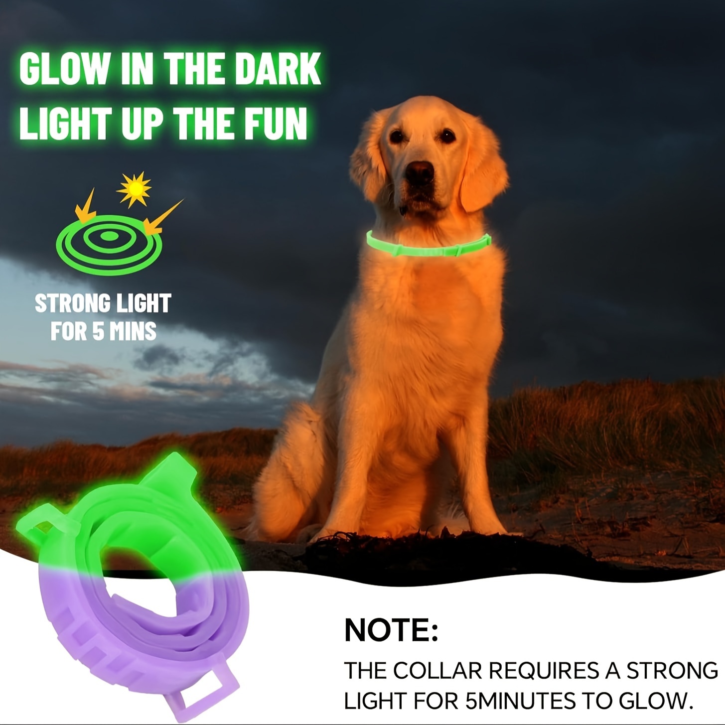 

1pc Luminous Dog Calming Collar, Pheromone Cat Calming Collar, Waterproof Cat Collar, With 60 Days Long-lasting Sedative Effect