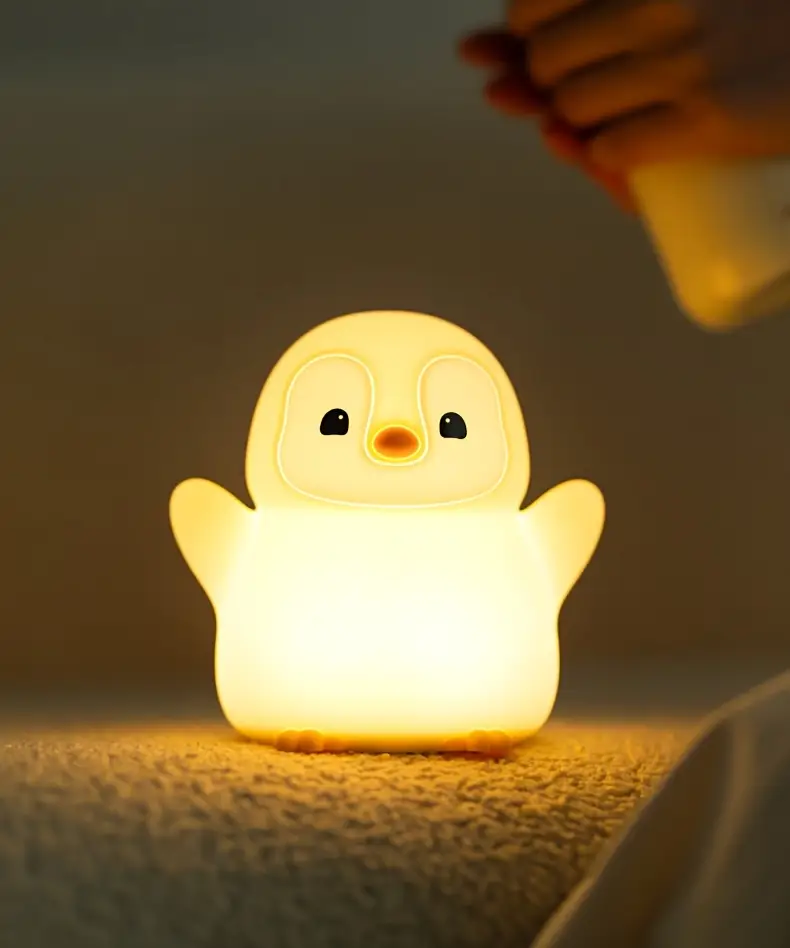 1pc penguin night light sleep companion bedside lamp with sensor christmas gift with data cable for bedroom living room dining table decoration holiday and birthday present Product details 8