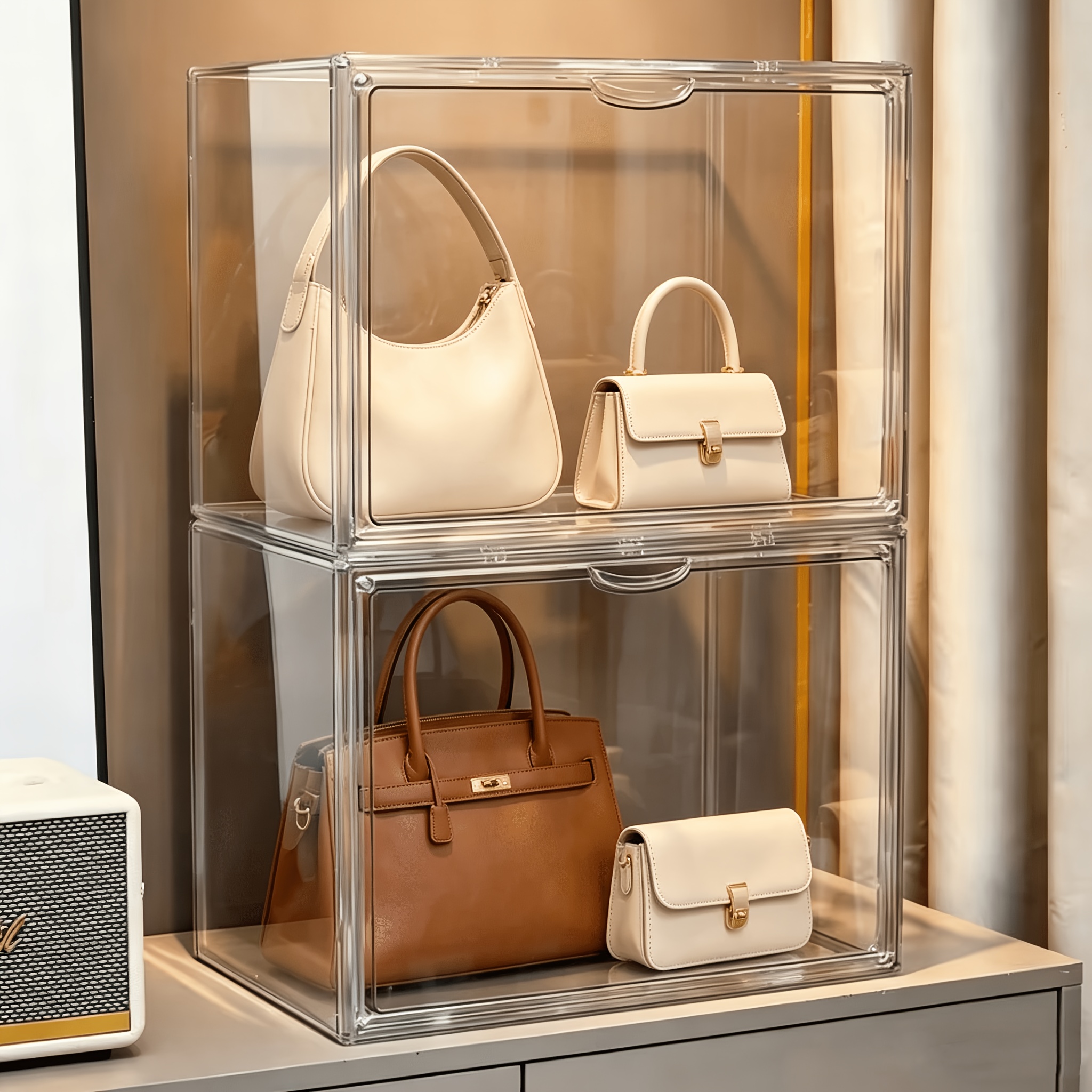 TEMU Klare Vitrine, hochwertige, staubdichte Aufbewahrungsboxen, Behälter, Organizer-Tasche, Ausstellungsbox für Figuren/Sammlerstücke/Automodell,