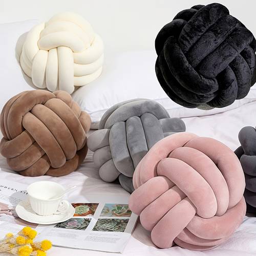1pc handmade knot ball throw pillow art decoration cushion home decoration pillow knot ball pillow bedroom sofa room decoration cushion pillow throw knotted pillow wedding birthday themed party decoration festival gifts fresh and