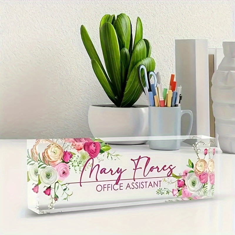 TEMU Personalized Acrylic Desk Sign - Appreciation Gift For , , Teacher, Nurse, , & Employee