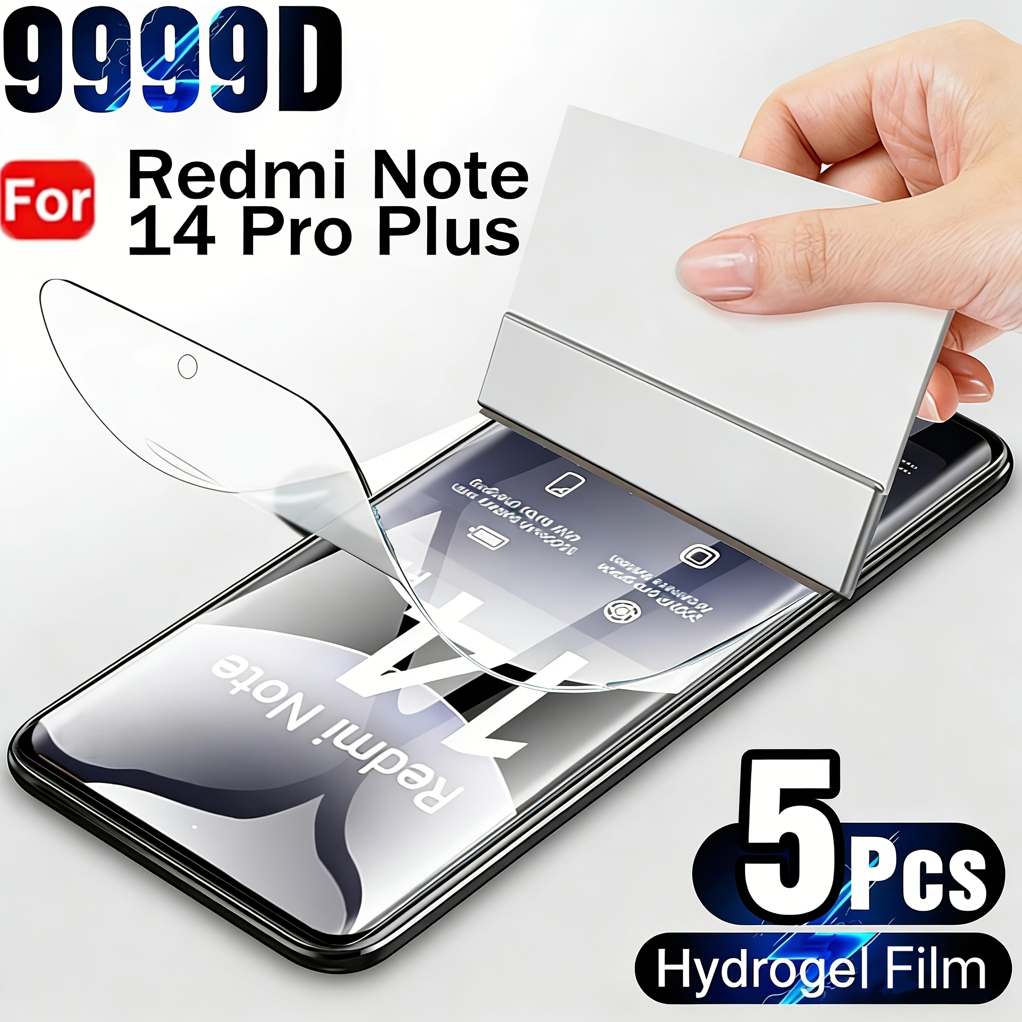 Foilă Hidrogel 5 bucăți pentru Xiaomi Redmi Note 14 Pro Plus, Protecție Ecran pentru Redmi Note 14 Pro+, Film Moale, Nu Sticlă