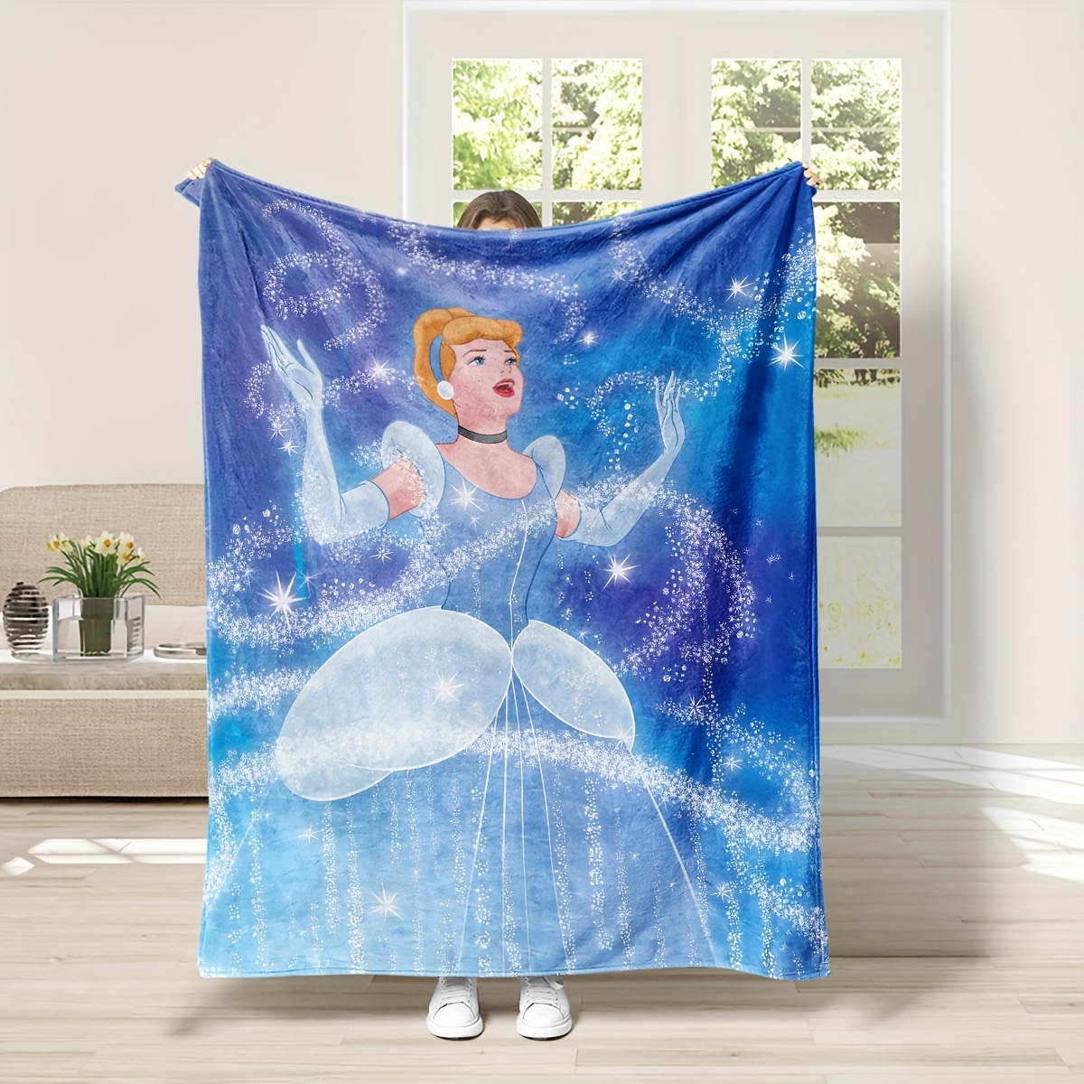 

Ume Contemporary Anime -themed Flannel Blanket, Cozy Soft All-season Knitted Bed Throw For Sofa, Bedroom, Camping & Travel, Digital Print Polyester, Dry Clean - 1pc