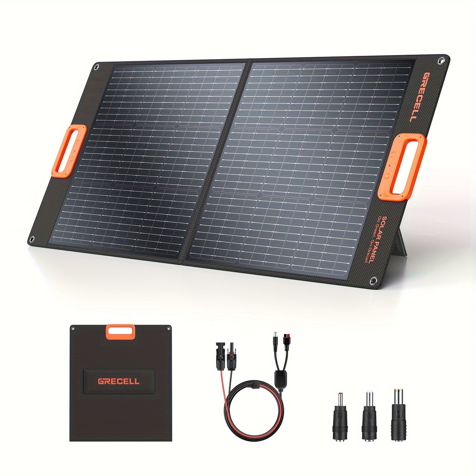 

Grecell 100w Portable Solar Panel For Power Station Generator, 20v Foldable Solar Cell Solar Charger With High-efficiency Battery Charger For Outdoor Camping Van Rv Trip