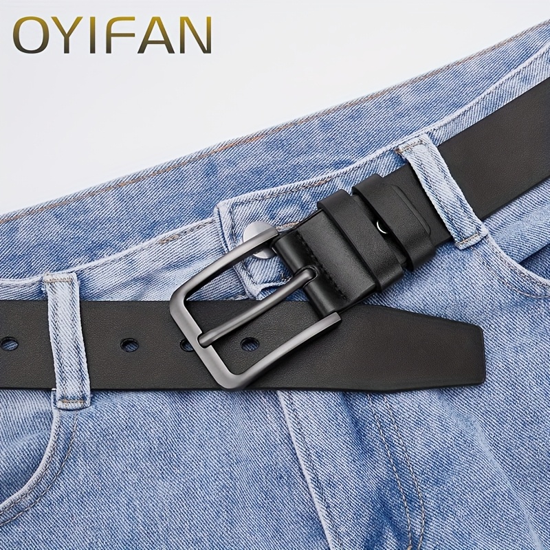 2 pack premium mens business belt pin vintage genuine leather belt for business and casual trousers comfortable and adjustable details 4