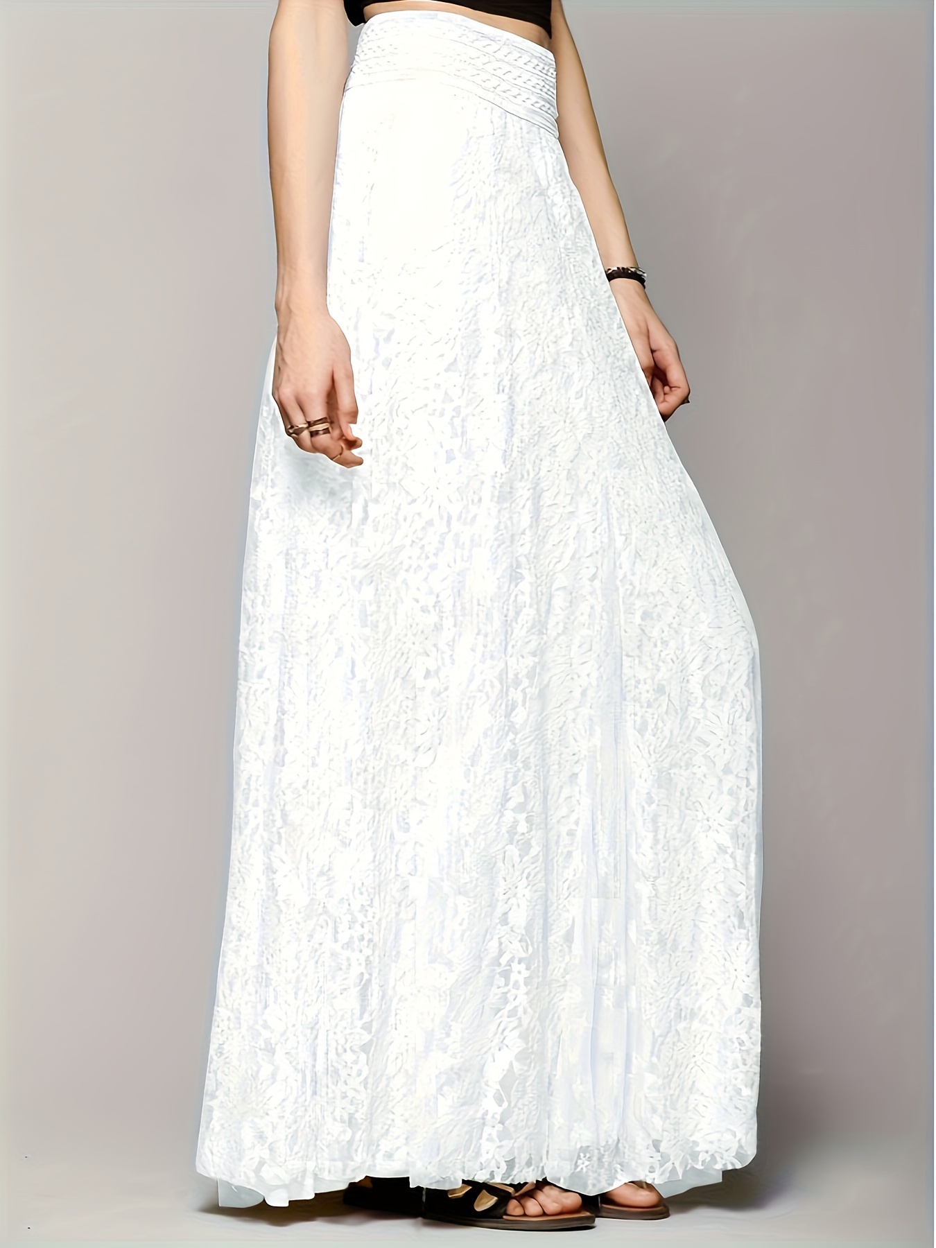 white skirt long sold on Temu United States