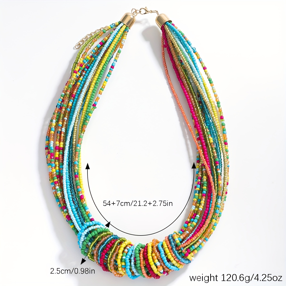 Bohemian Layer Colorful Beaded Necklace for Women