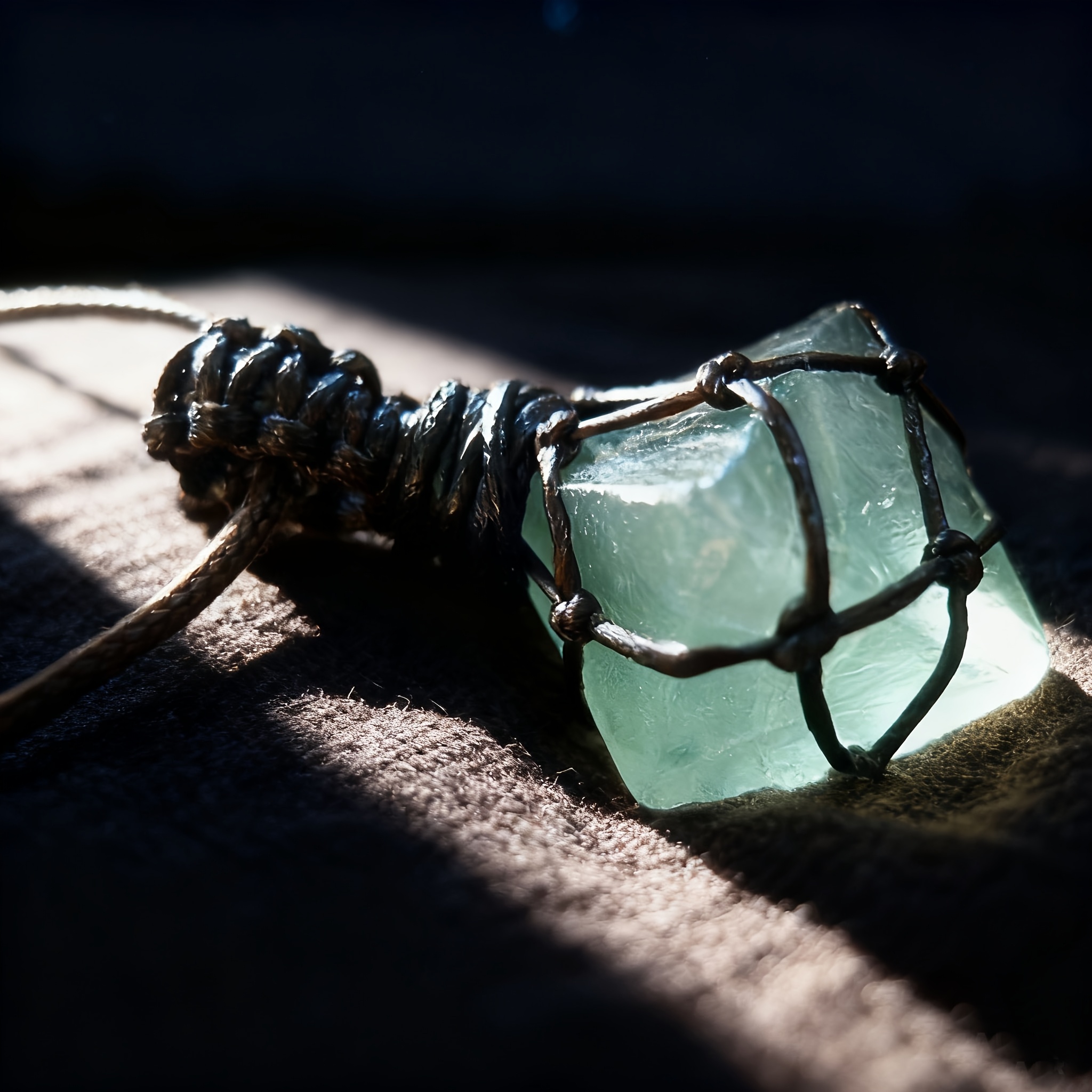 E-shop Vintage-Anhänger-Halskette aus grünem Fluorit, natürlicher Rohstein, poliertes spirituelles geometrisches Kunsthandwerk, für Damen Herren