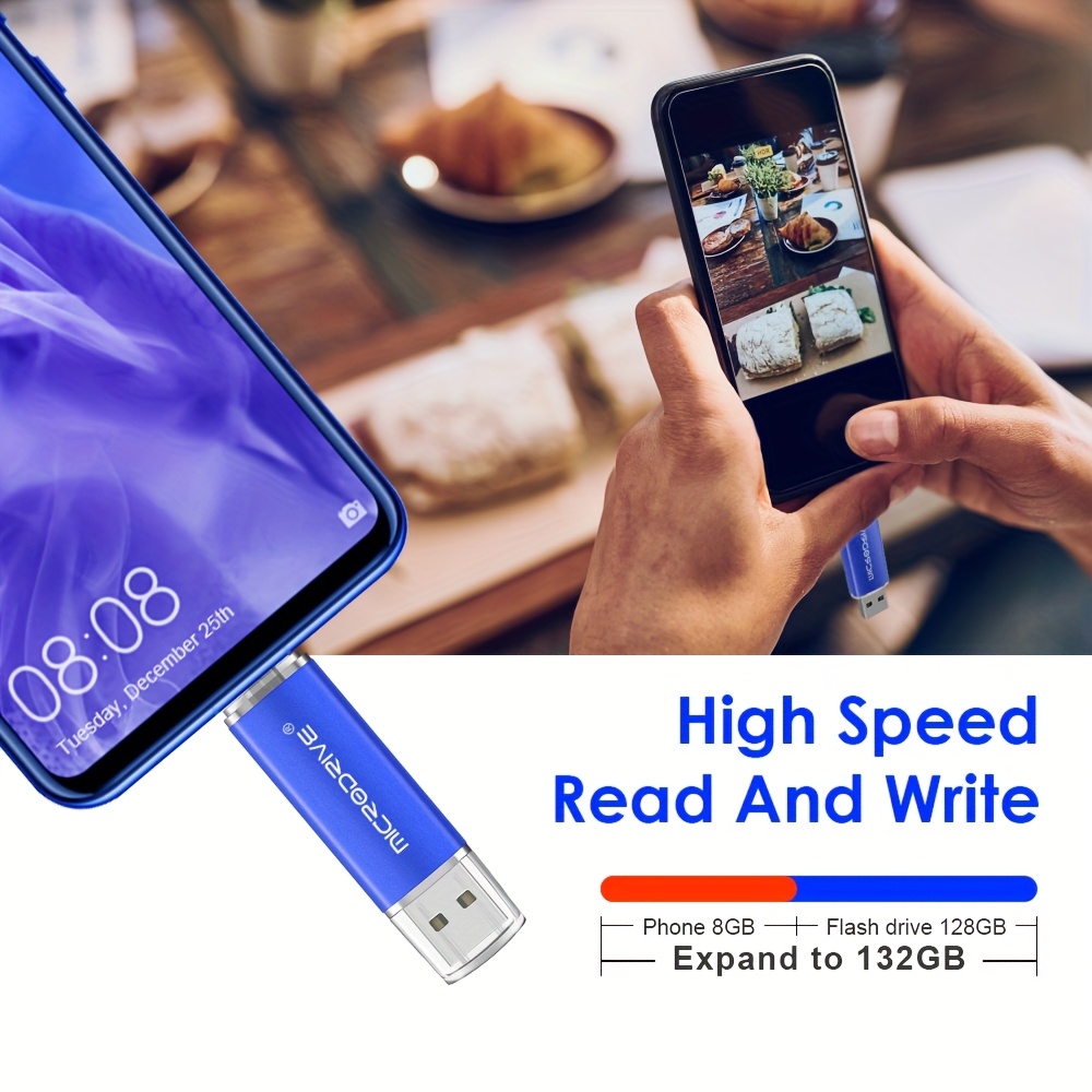   usb драјв со двоен интерфејс 128gb 64gb, универзален за телефони и  јутери, брз пренос на датотеки/видео/снимки, достапни повеќе капацитети, збогум на каблите за податоци!   2-во-1 usb-c флеш драјв 128gb, лесен пренос помеѓу телефон/ јутер Детали за производот 2