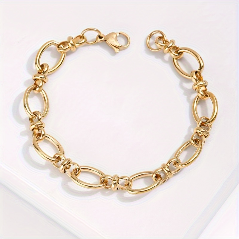 1pc Classic Stainless Steel Bracelet, Fashion Simple Neutral Bracelet