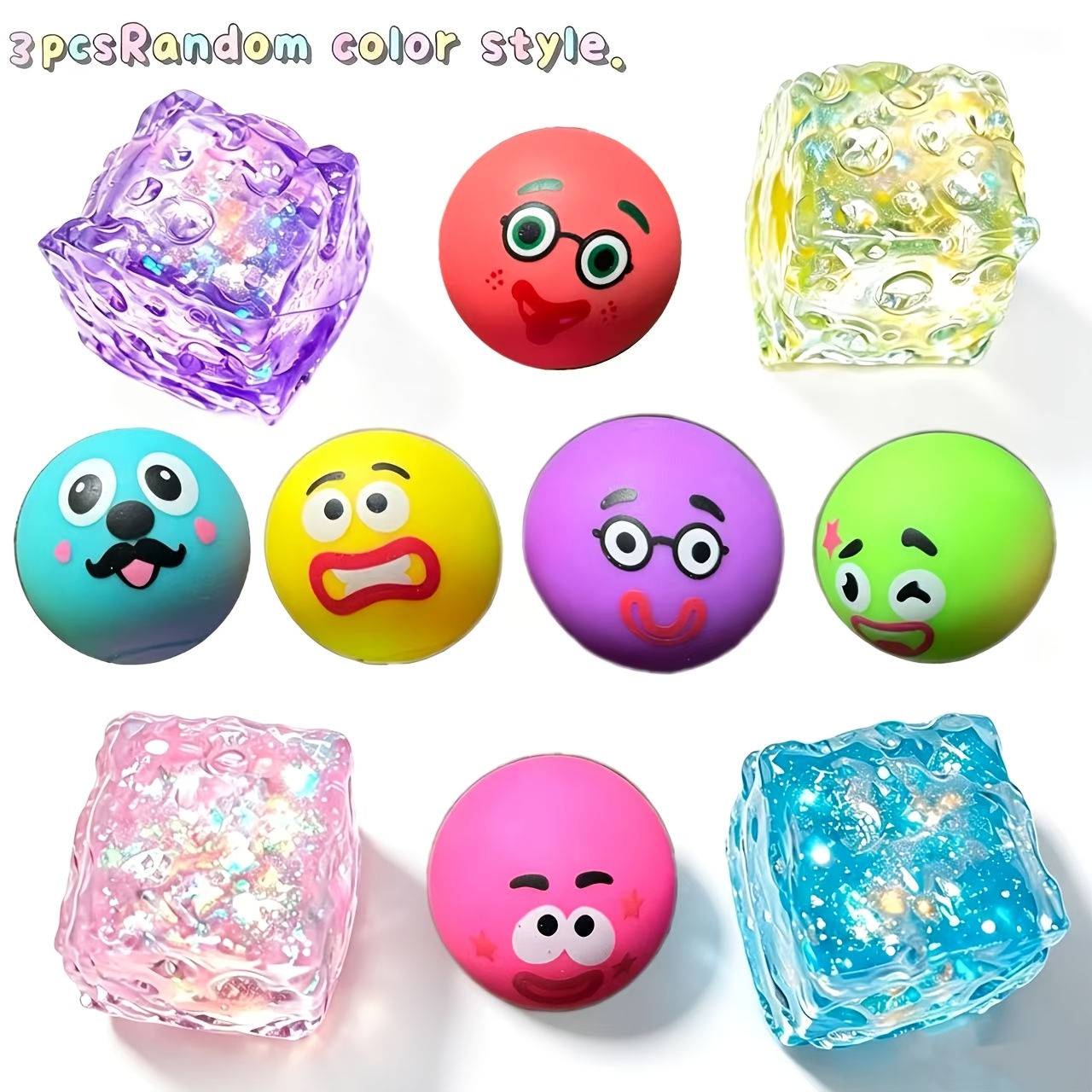 Image of 3pcs Squeeze Toys - And Toys, Assorted Colors And , Great Gift For Children, Used As Classroom Rewards, Birthday Gifts, Christmas, Halloween, Easter Gifts, Random Colors And Styles