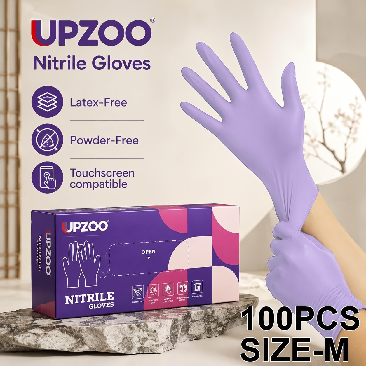 TEMU Upzoo Set Of 100- Light Disposable Gloves, Suitable For Painting, Pet Bathing, Hair Removal, Daily Cleaning, And Practical Home Use