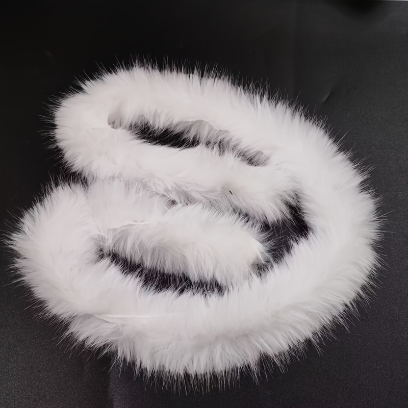 

1m White Fur Trim Ribbon For Diy Sewing, Fluffy Artificial Fox Fur For Apparel, Shoes, Hats, , And Performance Costumes