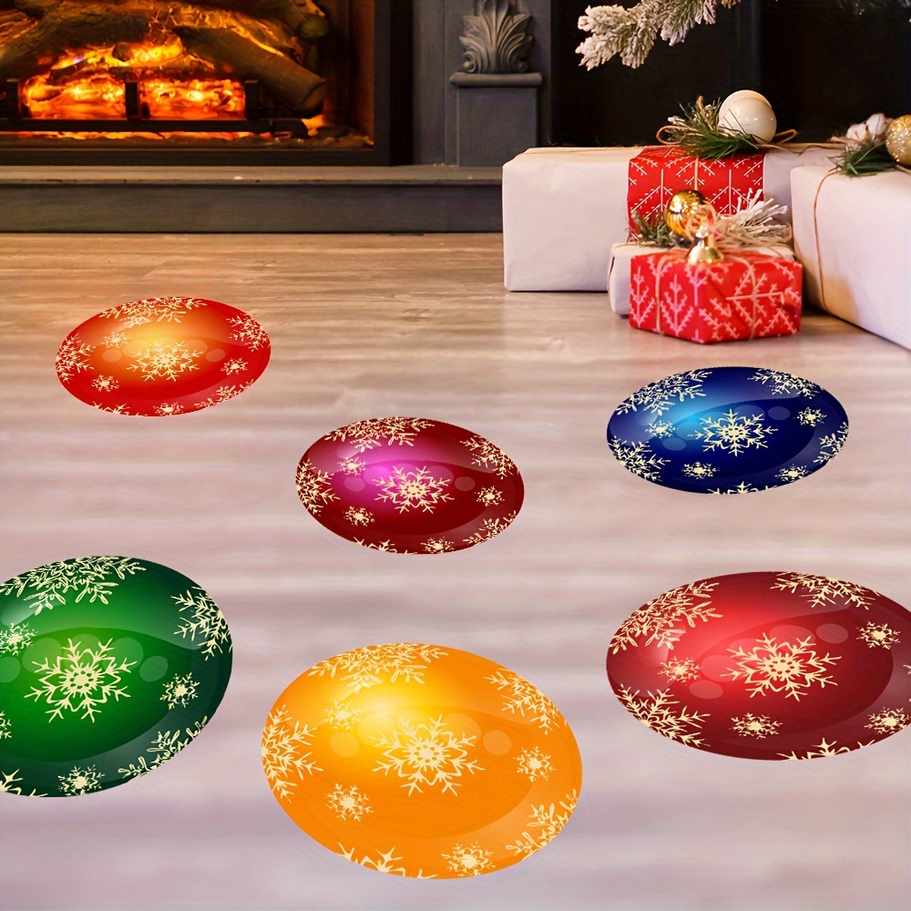 

6pcs 1set Christmas Decoration Pattern Bathroom -slip -adhesive Removable Pvc Decorative