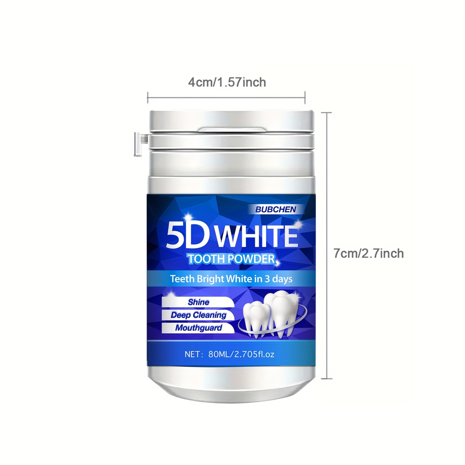 80ML Bottle of 5D Bright Toothpowder for Deep Cleaning
