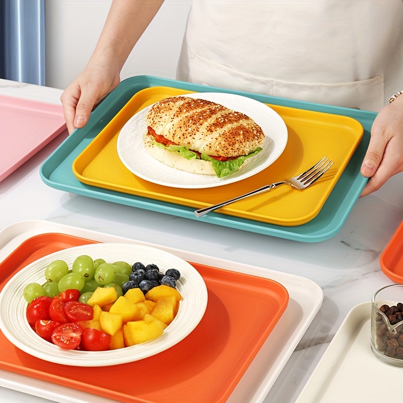 

Polished Plastic Breakfast Tray Set: Durable And Versatile For Home Kitchen, Restaurant, And Dining Use