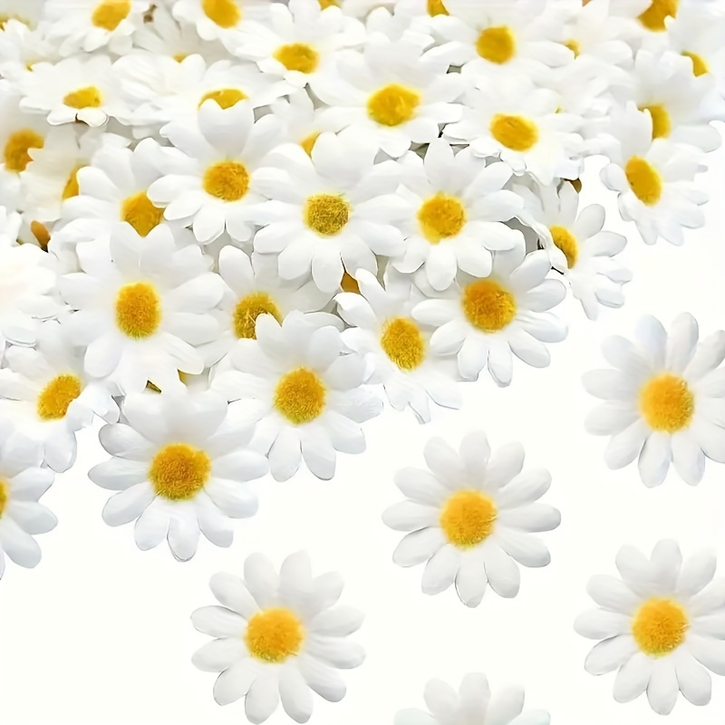 30pcs White Artificial Daisy Flower Heads - Plastic Fake Daisies For Diy Crafts, Garland, Headdresses, Reunions, Wedding, Festivals, Home Décor, 's & Easter Decorations