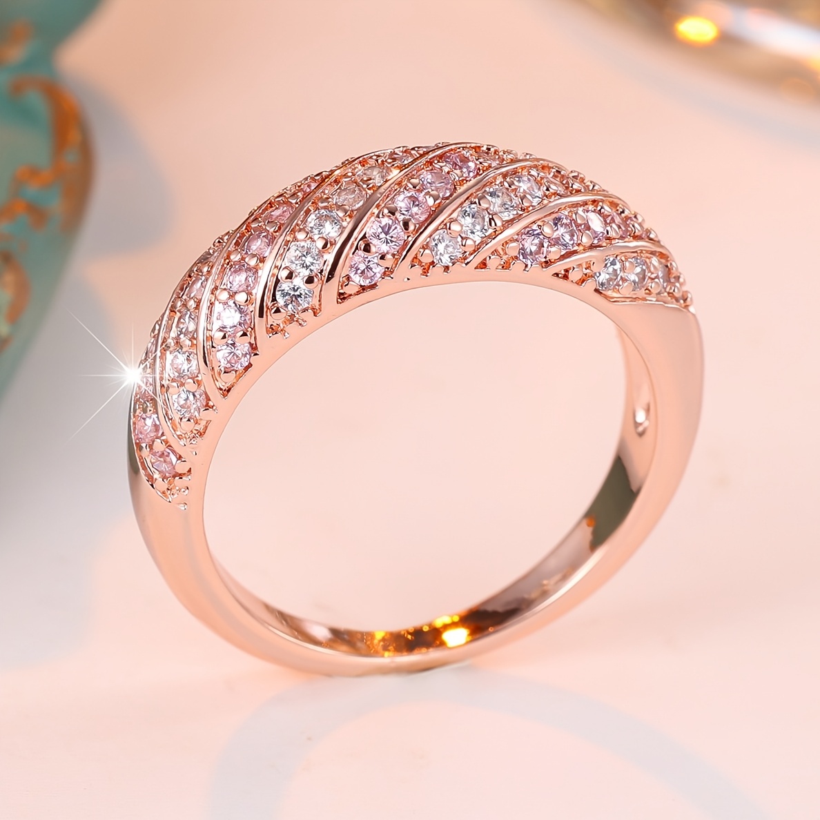 Women's Elegant Classic Synthetic Zirconia Ring, All-Match Style