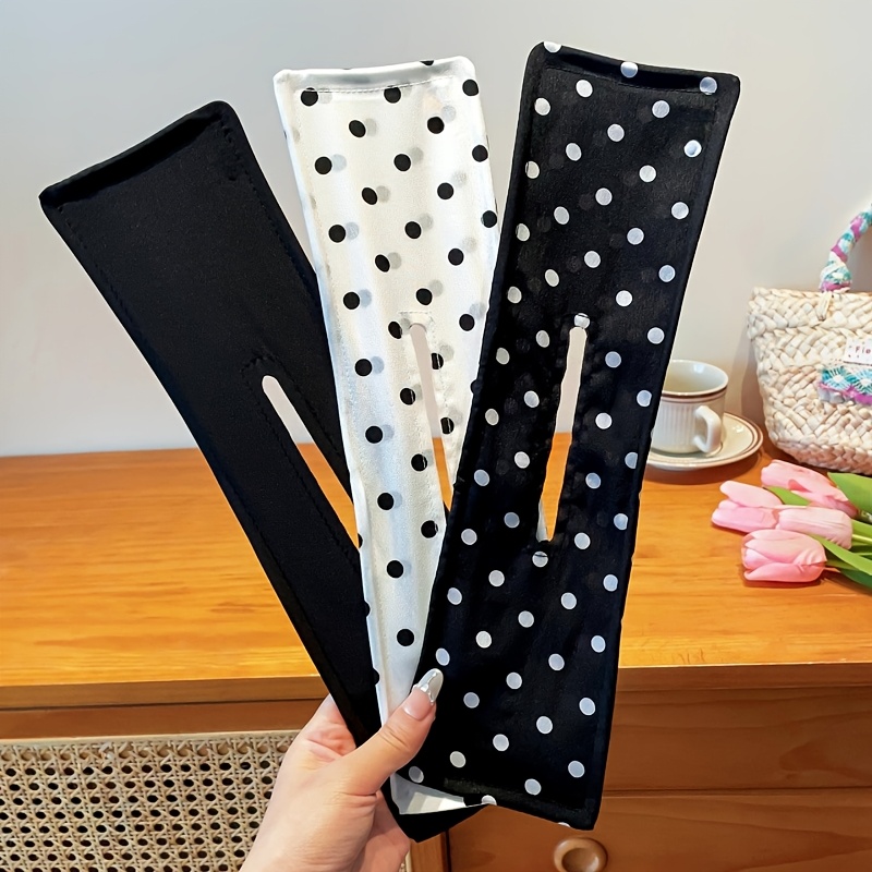 TEMU 3pcs Lazy Hair Bun Maker Twist Hairband, Polka Dot Non-slip Magic Hair Tie, Quick Diy Updo Styling Tool, Women's Hair-friendly Hair