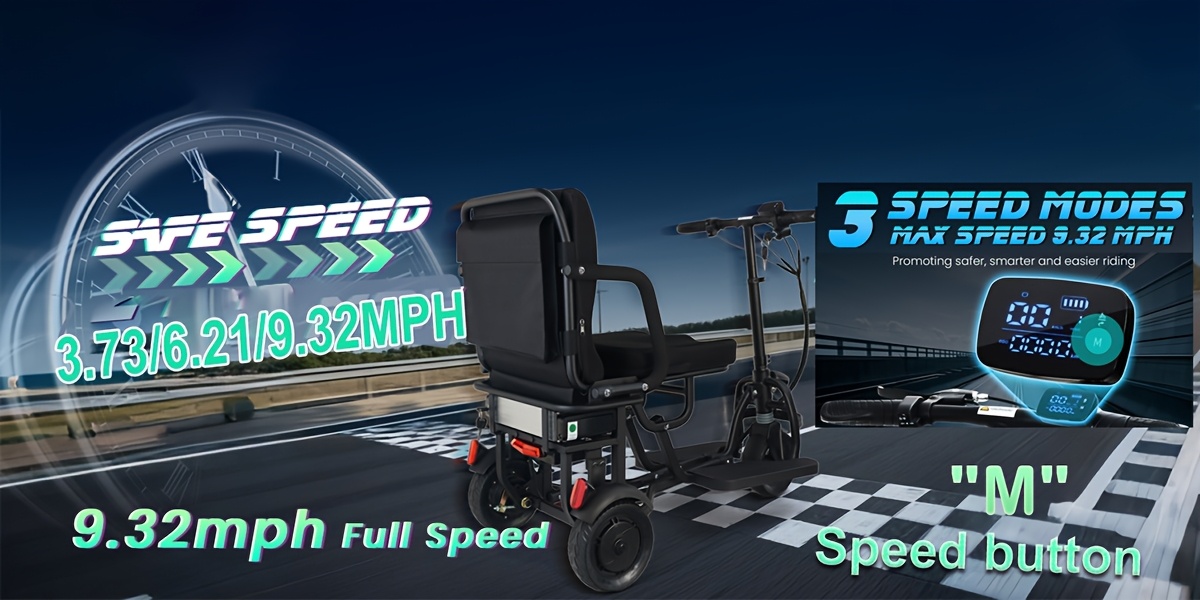 electric scooters for adults and the elderly three wheeled lightweight foldable   with led headlights and backpack cup holder dustproof bagbasket includingcharger     disassembled into lightweight partsperfect   gift Product details 4