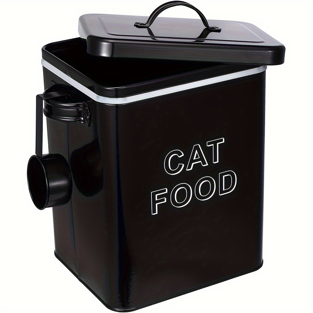 TEMU Cat Food Storage Container Farmhouse Pet Food Storage Containers With Lid And , Metal Cat Food Container Tin Great Gift For Pet Owners
