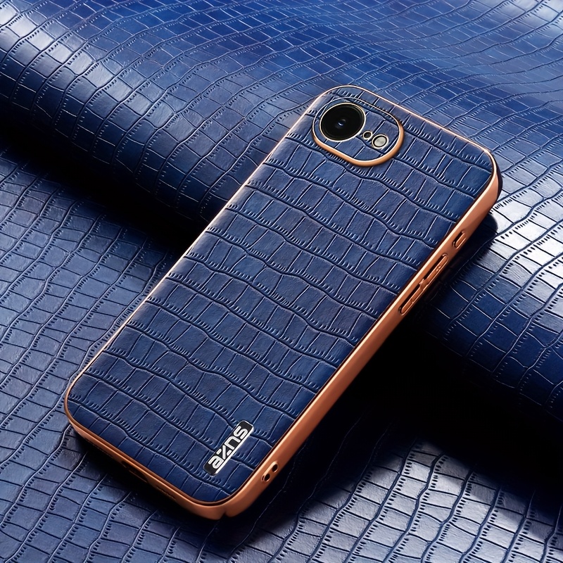 TEMU Phone Case - Suitable For Iphone 16e Autumn And Winter Style Crocodile Pattern Comfortable Feel, Non-slip And Fingerprint-proof Phone Case