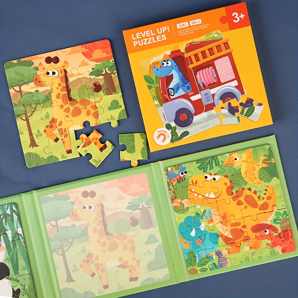 

3in1 Parent-child Themed Jigsaw Puzzles, Level-up Puzzles For Beginner, Montessori Learning Toys Preschool Family Activity