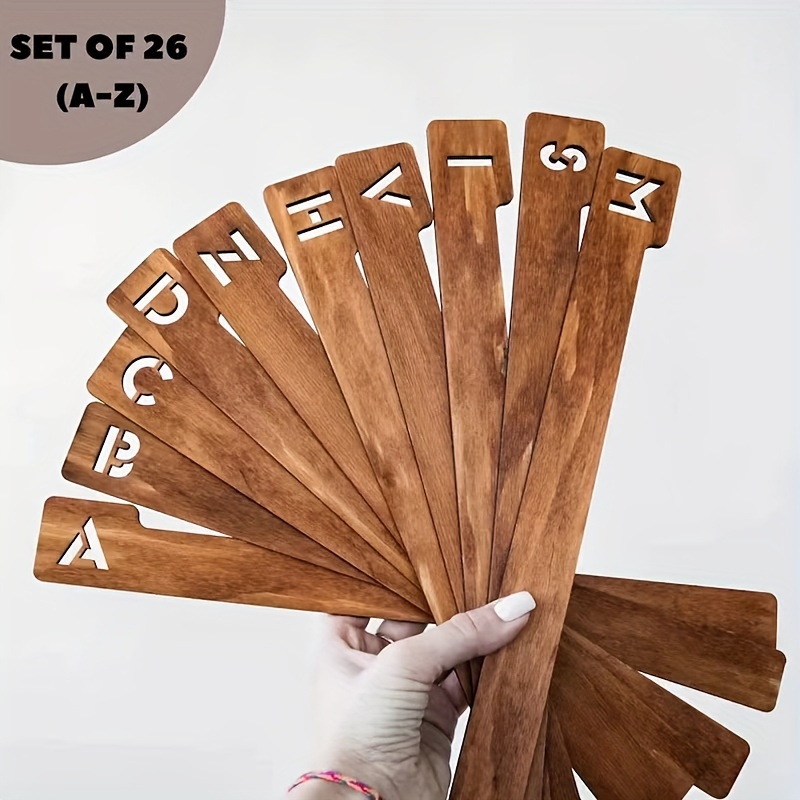 

26-pack Wooden Vinyl Record Dividers A-z, Horizontal & Vertical, Dvd Media Shelf Storage Organizer, Artistic Vinyl Record Accessories, Light Brown, Freestanding, Assembled Height <27 Inches