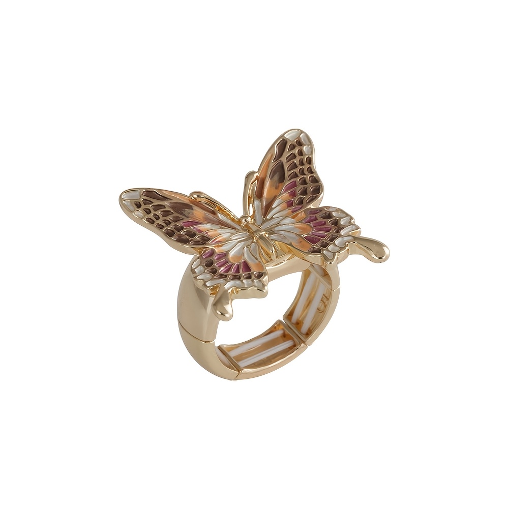 Women's Elegant Golden Plated Butterfly Ring