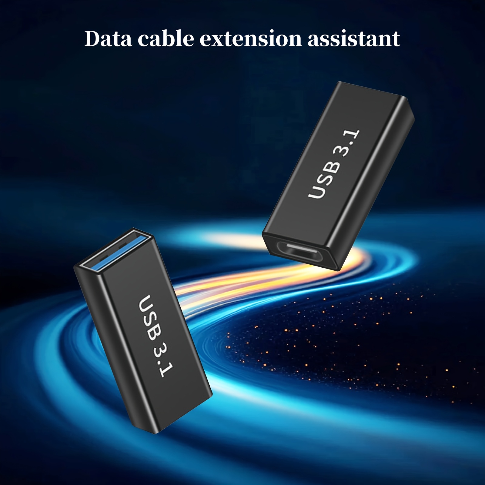 USB-C Female To USB-C Female Adapter Extender | USB 3.0 Type-C Coupler Converter Black