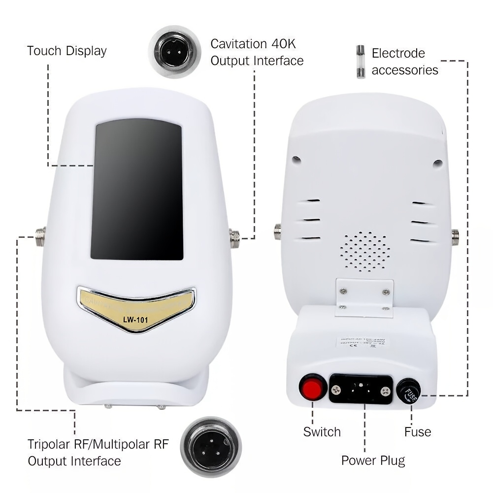 3in 1 Body Instrument 40K Cavitation Machine Slimming Instrument Massage Instrument, Light Beige Tightening Machine, Compact Massager, Sleek Beauty Device, Highquality Instrument, Slimming Device, Antiaging Care, Beauty Professionals - Image 3