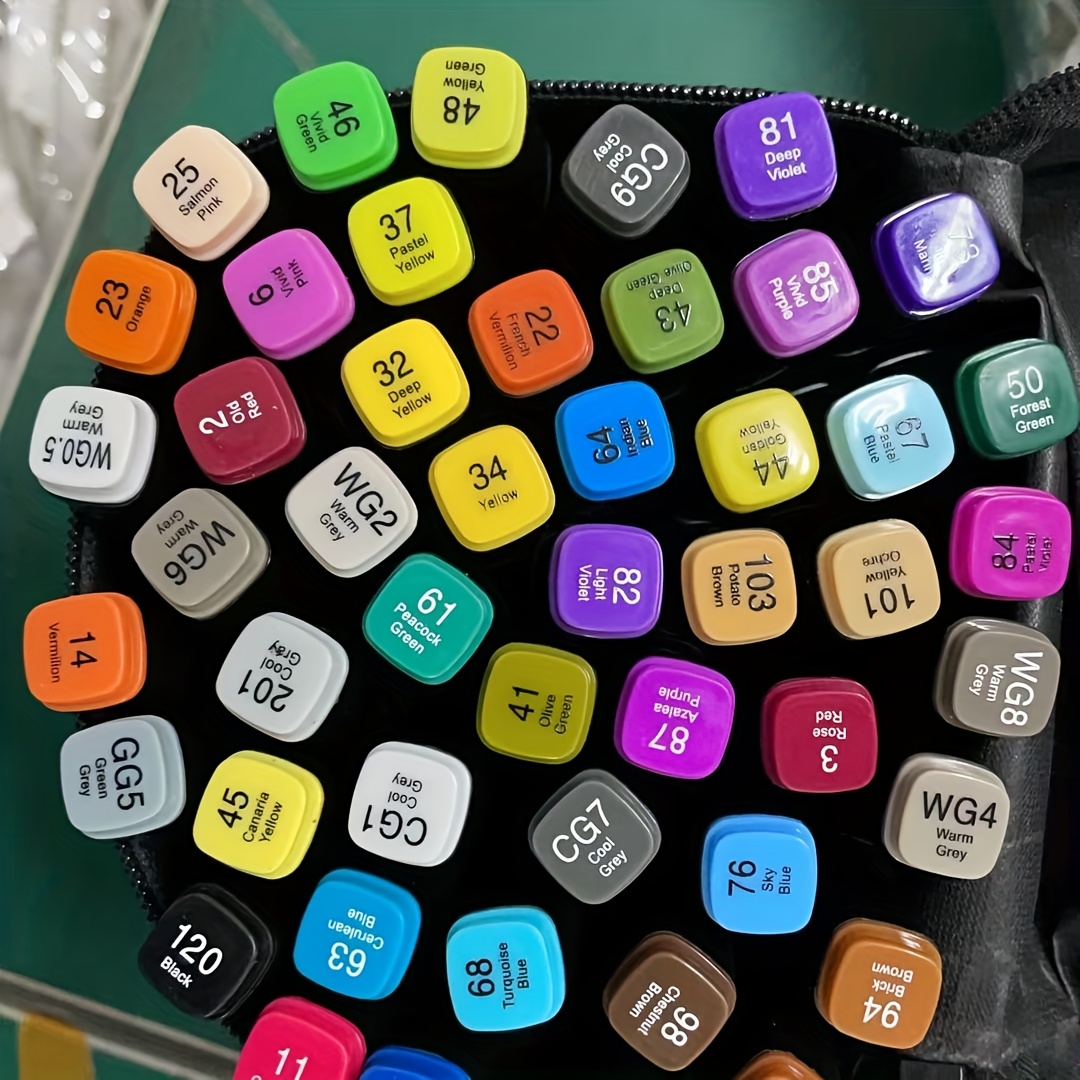 48 color alcohol marker set dual tip markers for permanent sketching vibrant colors oil based ink ideal for artists hobbyists drawing highlighting artist markers vibrant alcohol marker set durable storage case 8