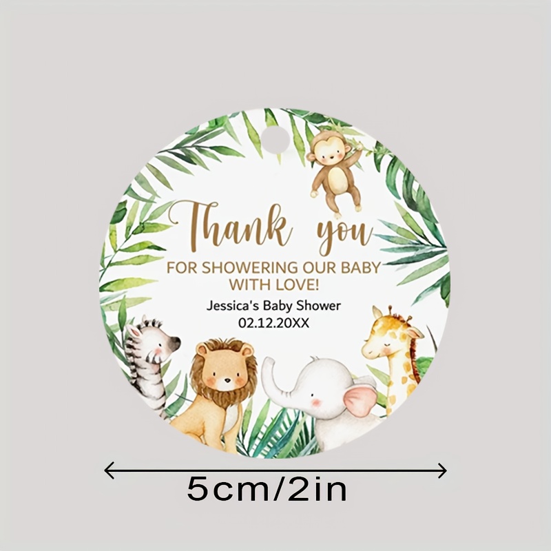 TEMU Custom Personalized Forest Animal Thank You Tags - Custom Bride And Groom Names Party Favors Baby Shower Birthday Tags Personalized Text Hang