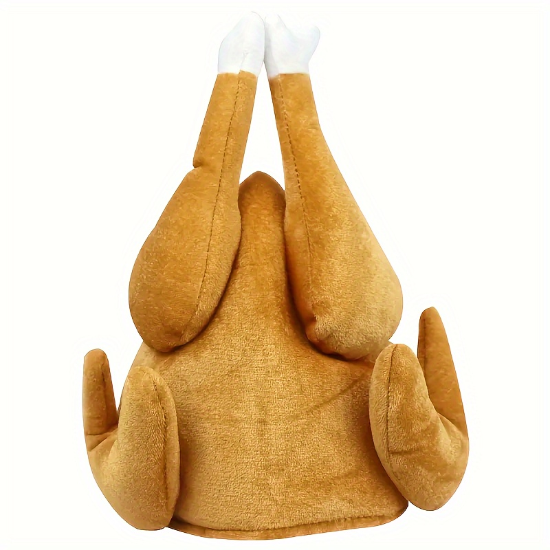 Image of Funky Turkey Leg Chef Hat For Thanksgiving & Christmas - Polyester, Perfect For Holiday Parties & Photo Props