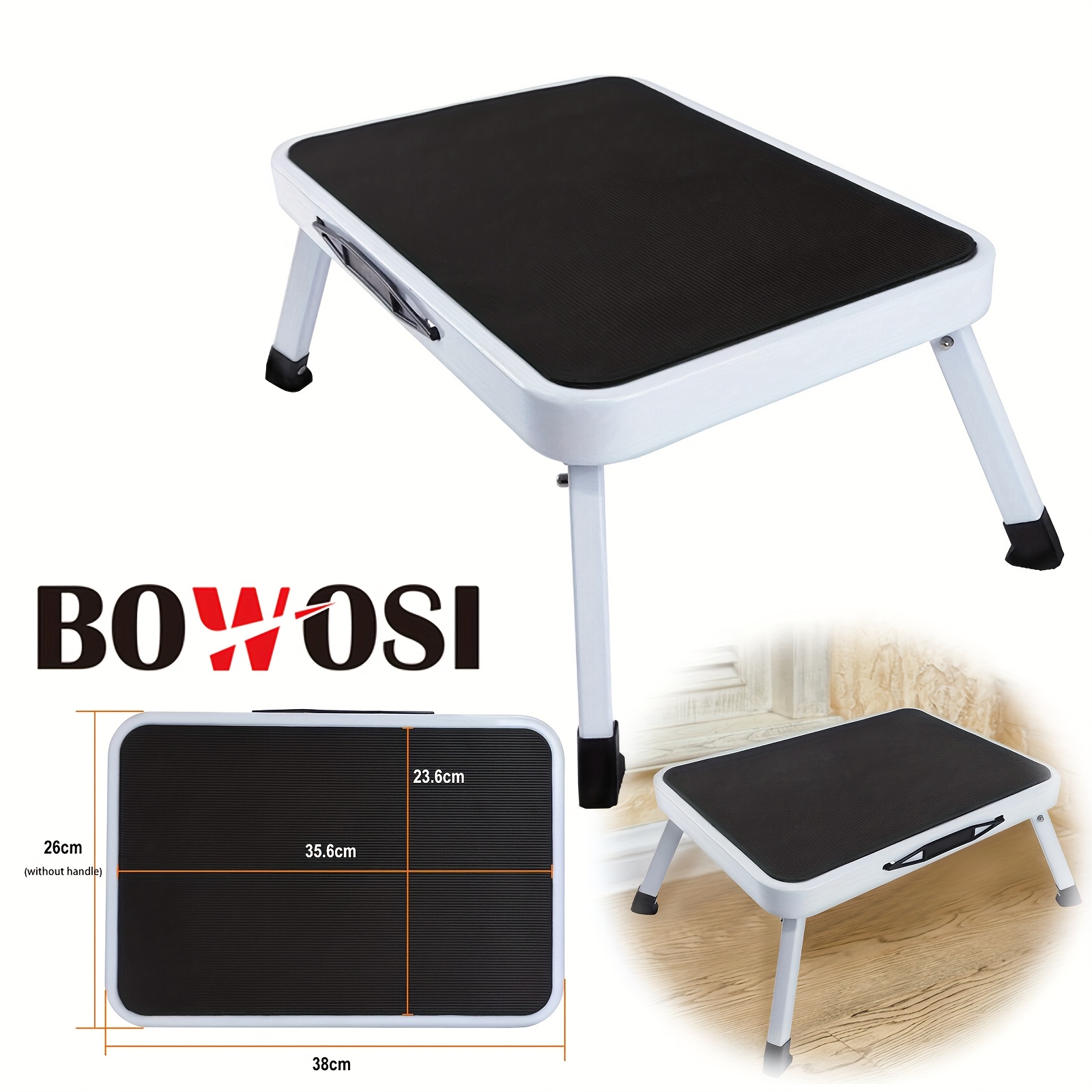 Step Ladder 1 Step Stool Ladder, Folding Step Stool Made Of Steel, Non-slip Surface, Folding Stool Loadable Up To 150kg