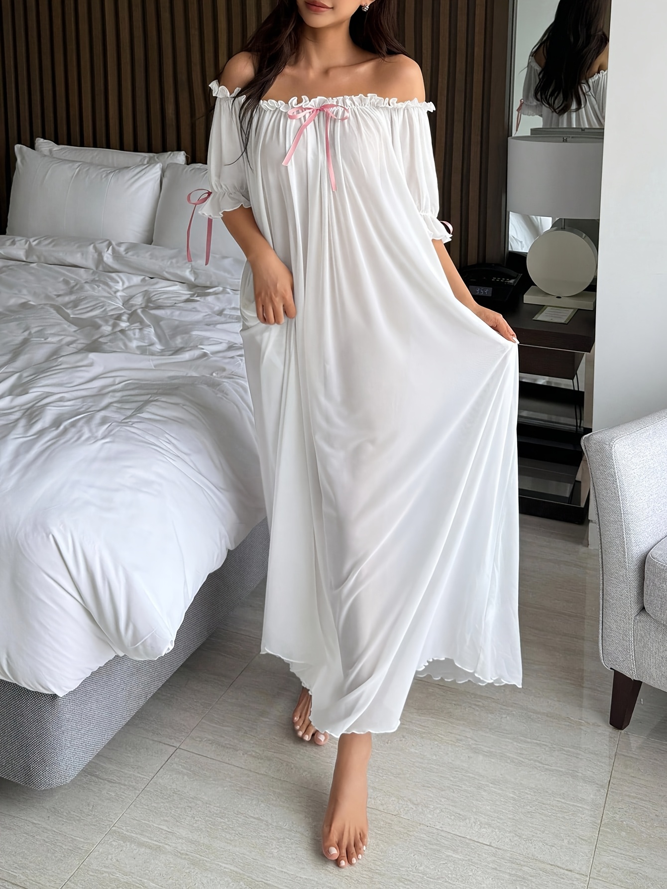 chinese dress ladies Gold Button House Dress- Short or Long Sleeve! - L / Long Sleeve main image 1