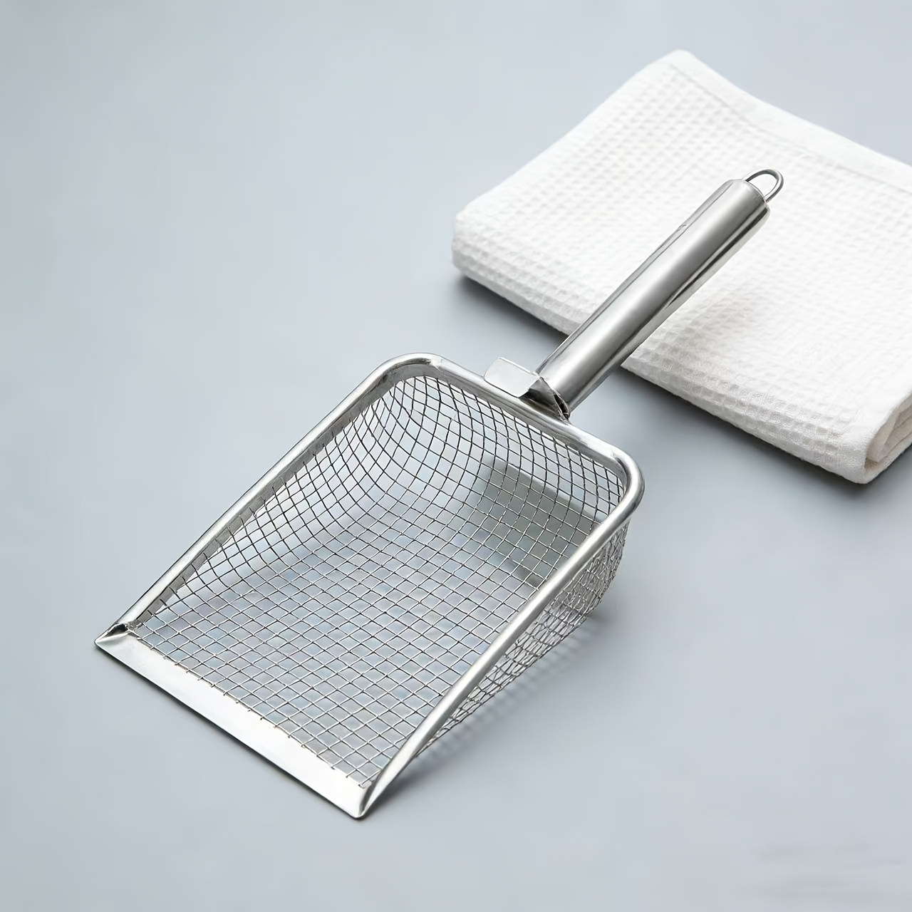 TEMU Multifunctional Stainless Steel Shovel, Pet Waste Shovel Compatible With Cleaning Bucket, Portable Garden Sieve