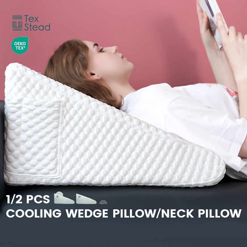 3 almohadas de cuña para cama, espuma viscoelástica ajustable de 9 y 12  pulgadas, almohada de cuña elevada para espalda y pierna, reflujo ácido