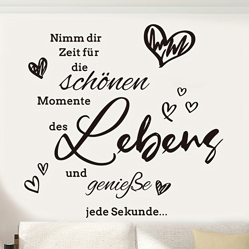 Image of Inspirational Love Quote Wall Decal - Removable Self-adhesive Pvc Sticker With Heart Accents For Living Room, Bedroom, Or Entryway Decor, Inspirational Stickers
