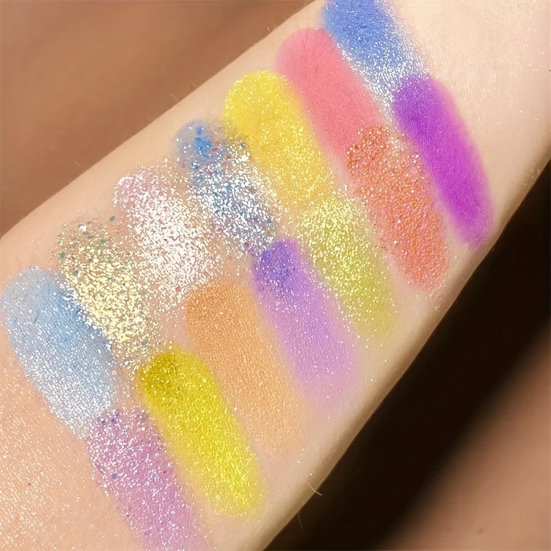 30 color rainbow candy eyeshadow neon multicolor stage makeup artist eyeshadow palette with pearlescent matte and shimmering glitter finish for cosplay makeup for music festival details 6