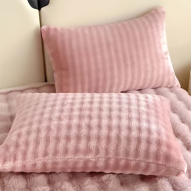 TEMU 2pcs Paire de Taies d'Oreiller Super Douces et Confortables à Bulles, Douces pour , Lavables en Machine, Taies d'Oreiller Zippées de Couleur